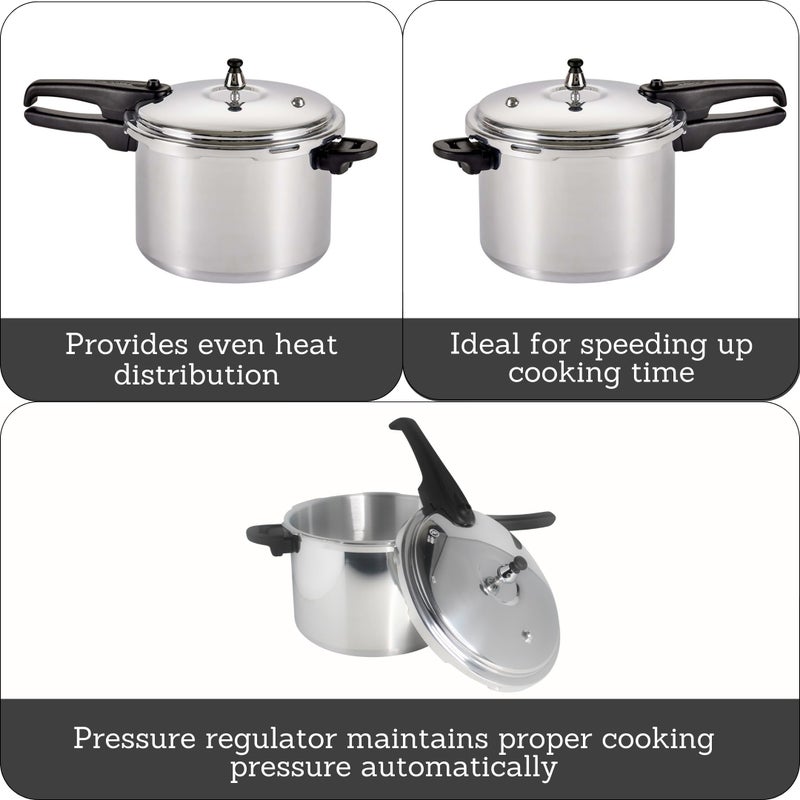 Mirro 92160A Polished Aluminum 10-PSI Pressure Cooker Cookware, 6-Quart, Silver - - Image 2